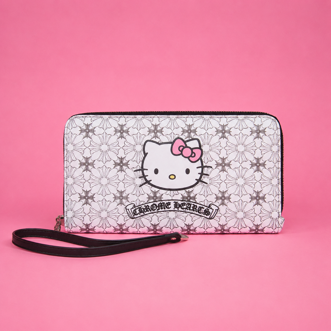 Chrome Kitty Wristlet Wallet